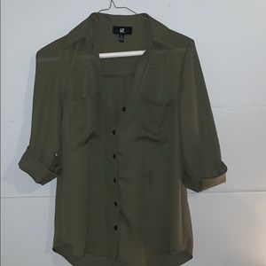 Button down dark green shirt